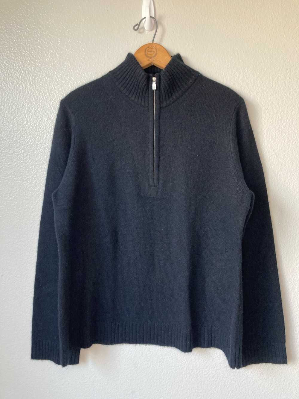 Tommy Bahama cashmere 1/4 zip mock Neck sweater minimalist sz XL